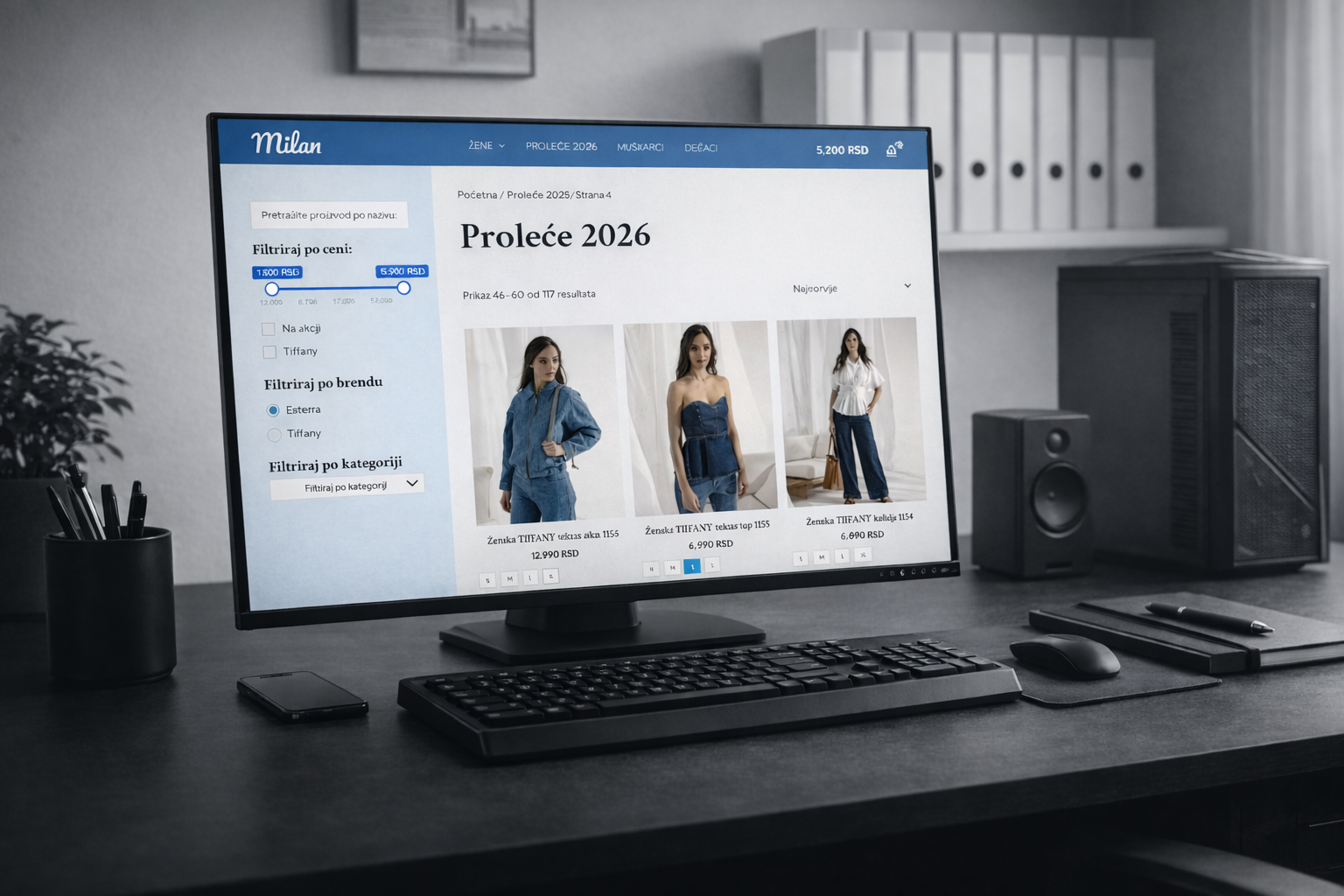 Butik Milan prikaz projekta